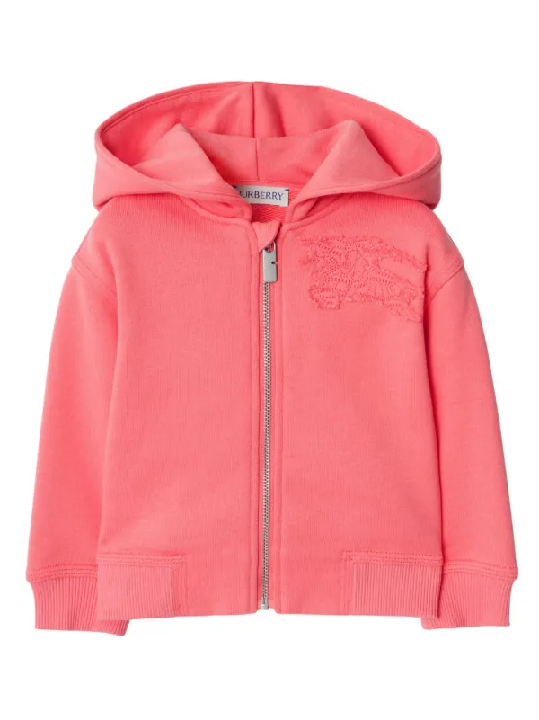 Burberry Kids zip up Cotton Hoodie Pink FARFETCH PT