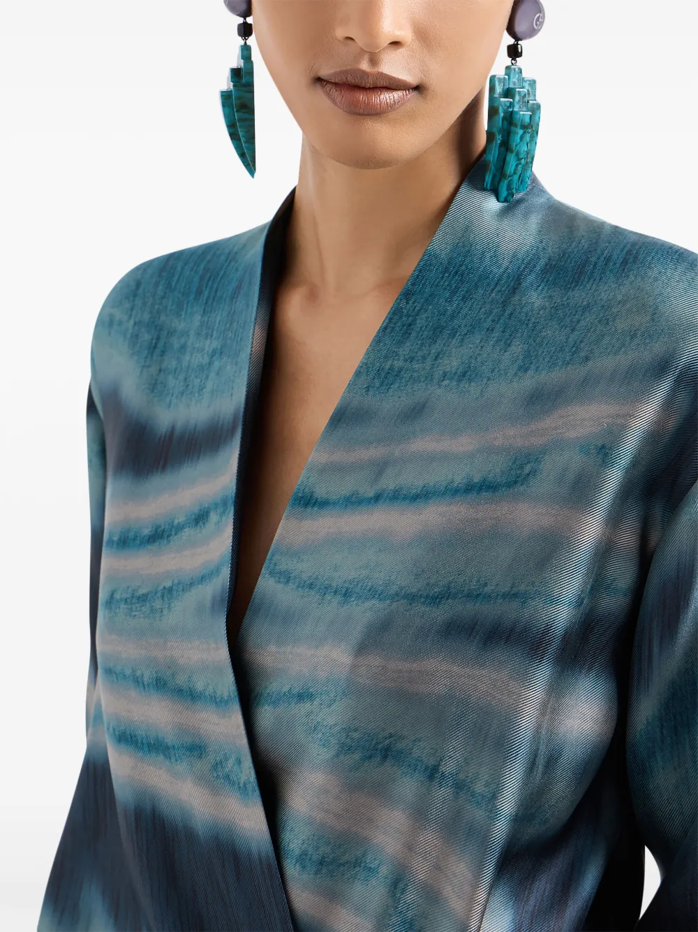 Giorgio Armani Flared maxi-jurk Blauw