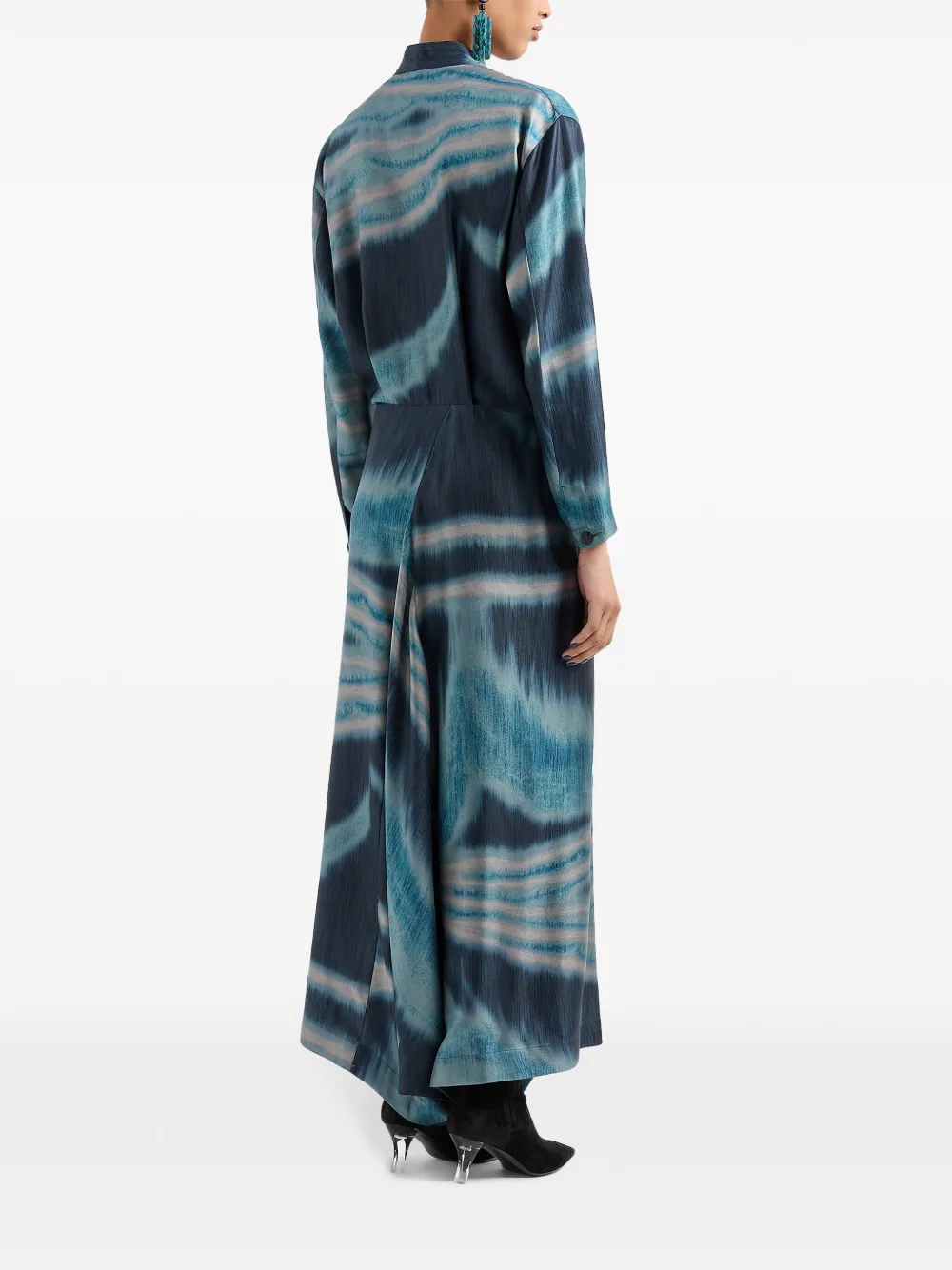 Giorgio Armani Flared maxi-jurk Blauw