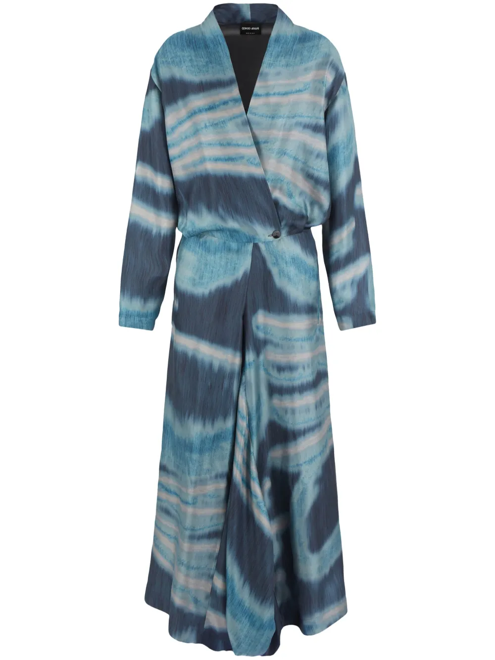 Giorgio Armani abstract-pattern silk maxi dress | Blue | Image 1