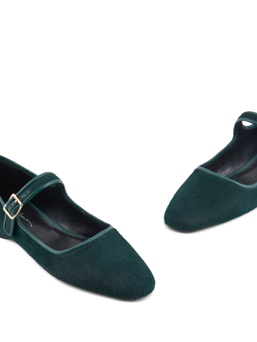 Giorgio Armani Mary Jane leren ballerina's Groen