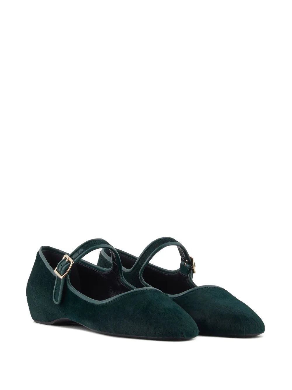 Giorgio Armani Mary Jane leren ballerina's - Groen