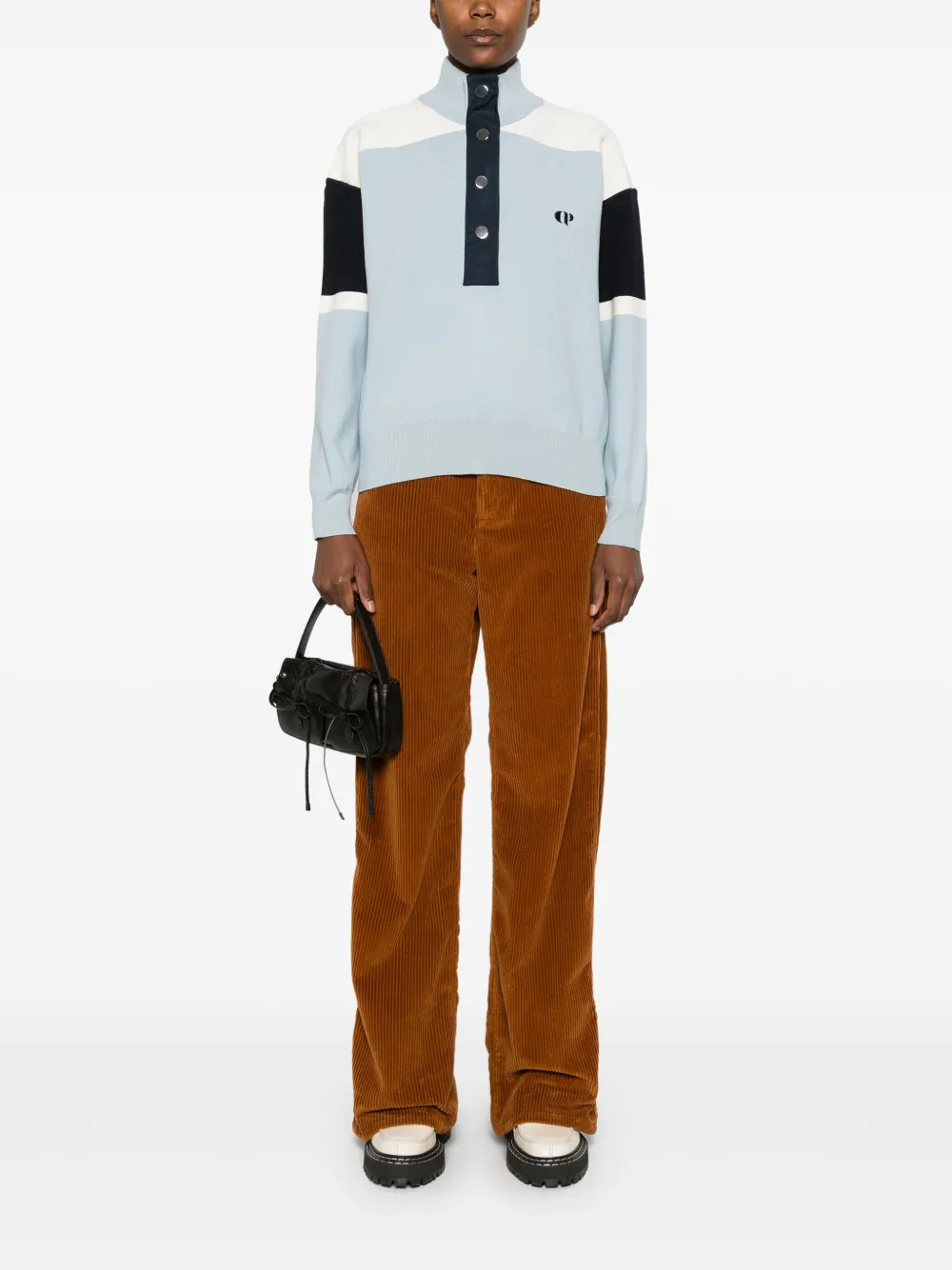 Claudie Pierlot Minimal trui met truckerkraag - Blauw