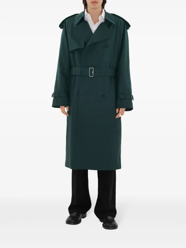 Burberry double-breasted Trench Coat | Green | FARFETCH