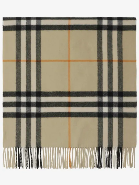 Burberry wide check cashmere scarf