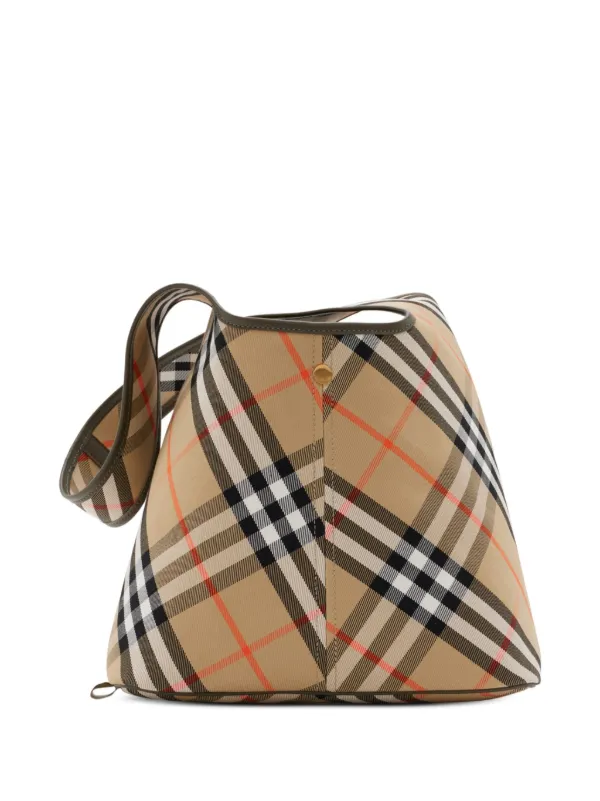 Burberry Small check pattern Shoulder Bag Neutrals FARFETCH SG