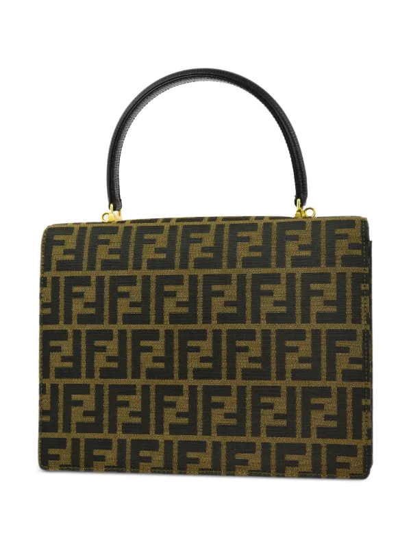 Fendi Pre Owned 1990 2000s Zucca two way Bag Brown FARFETCH JO