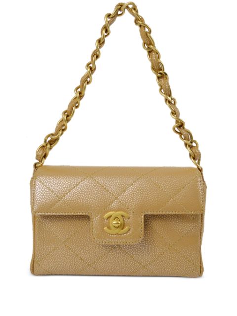 HOT SALE CHANEL 2000 CC turn-lock diamond-quilted shoulder bag Women