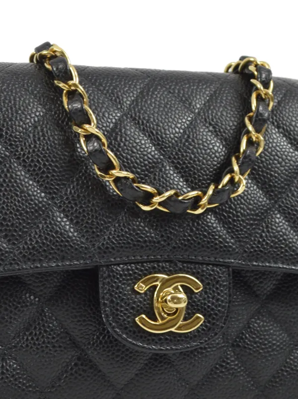 CHANEL Pre-Owned 2002 Small Double Flap Shoulder Bag | Black