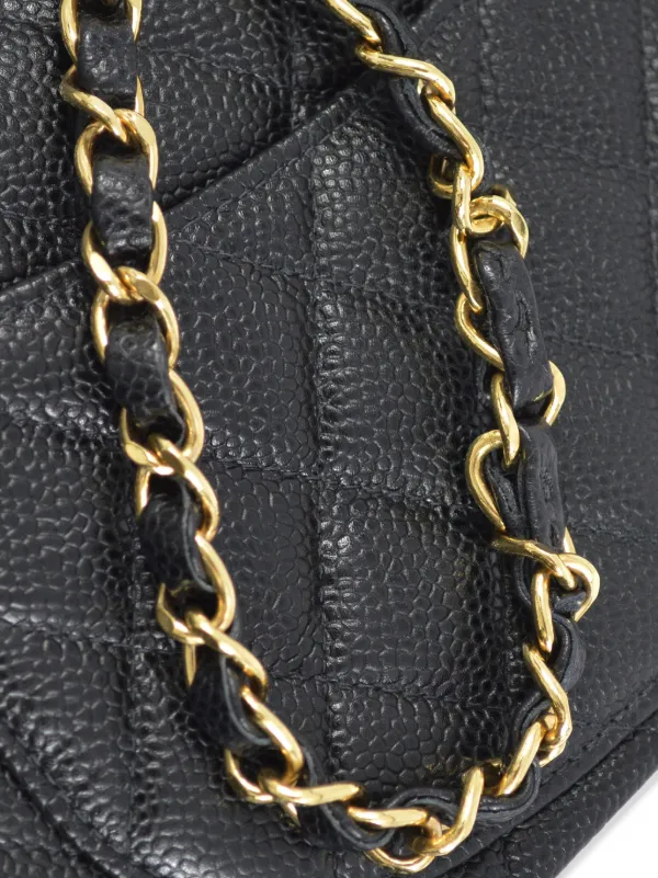 CHANEL Pre-Owned 2002 Small Double Flap Shoulder Bag | Black