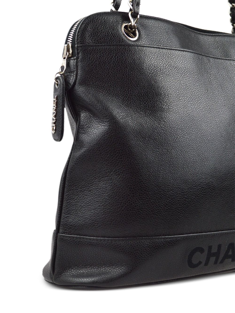 CHANEL 1997 logo-debossed leather tote bag Women