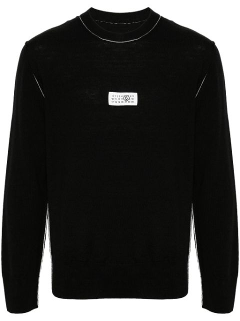 MM6 Maison Margiela numbers-motif fine-knit jumper Men