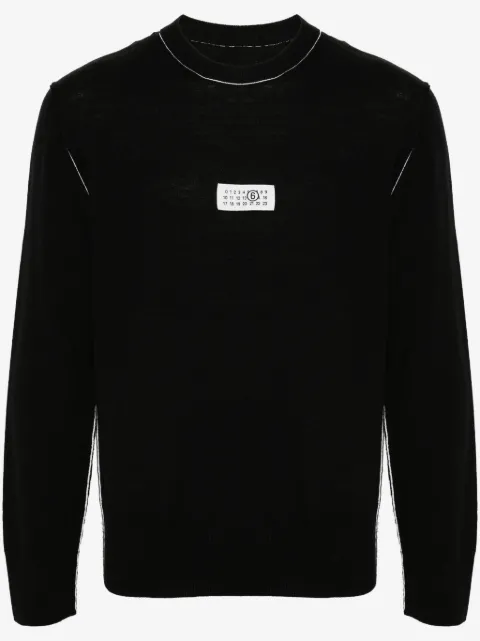 MM6 Maison Margiela numbers-motif fine-knit jumper