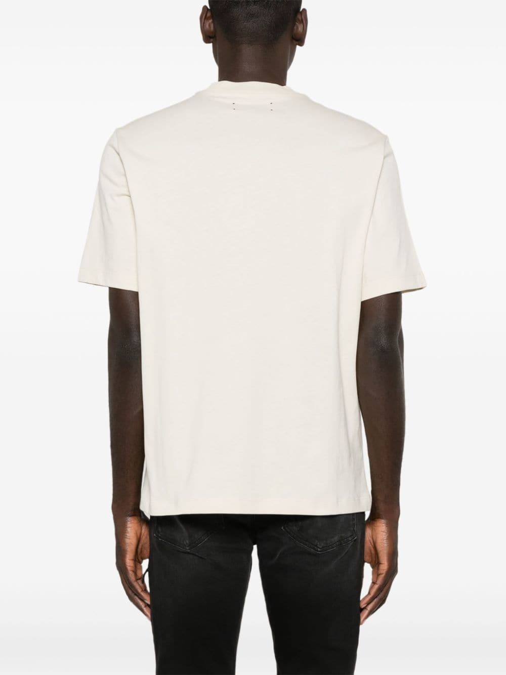 Shop Amiri Logo-print Cotton T-shirt In Nude