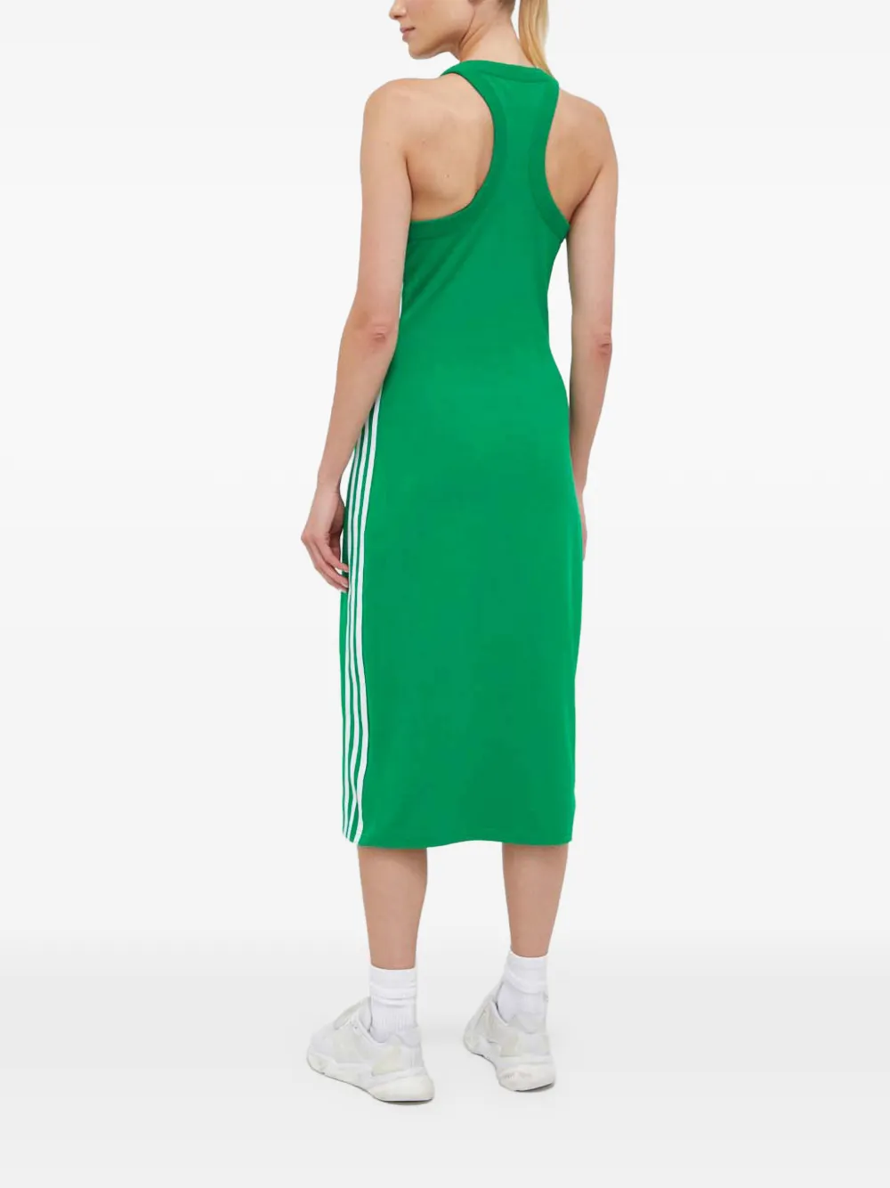adidas Midi-jurk met streepdetail en racerback Groen
