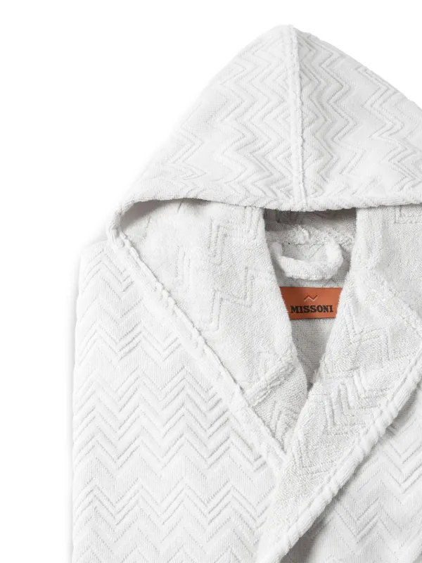 Missoni Home Chalk フーデッド バスローブ | ホワイト | FARFETCH JP
