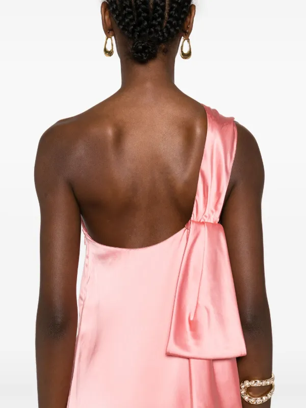 Lanvin Ribbon Satin Maxi Dress | Pink | FARFETCH JO