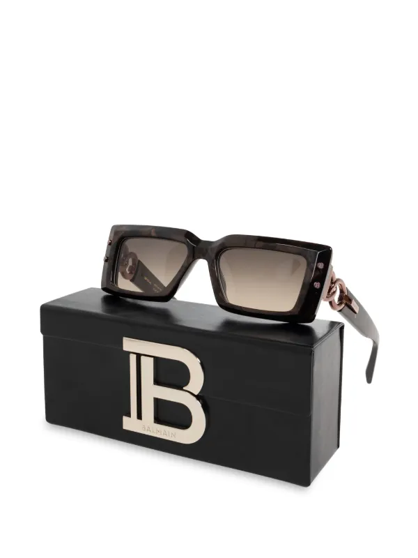 Balmain Eyewear Lunettes De Soleil a Monture Carree Marron FARFETCH CM