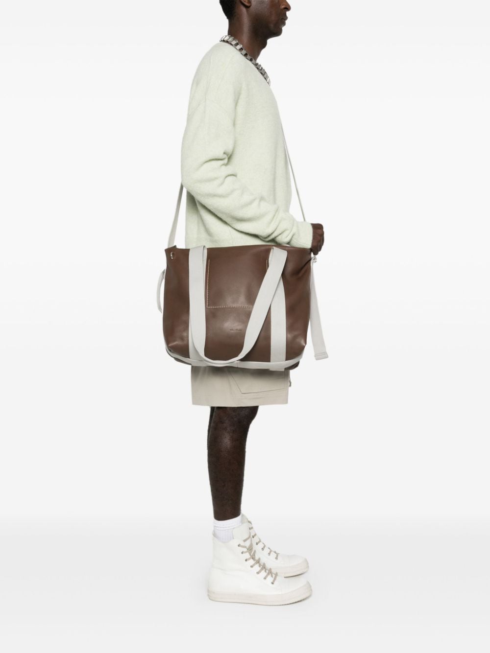 Rick Owens Trolley leren schoudertas - Bruin