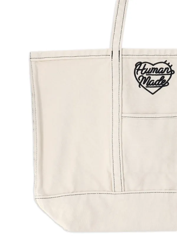 Human Made Garment Dyed Cotton Tote Bag | White | FARFETCH IN