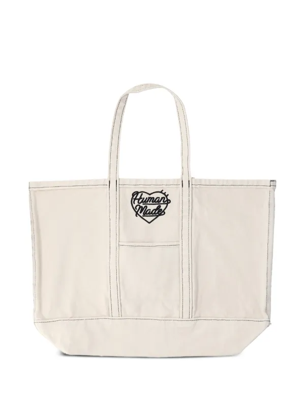 Human Made Logo Embroidered Shoulder Bag White FARFETCH