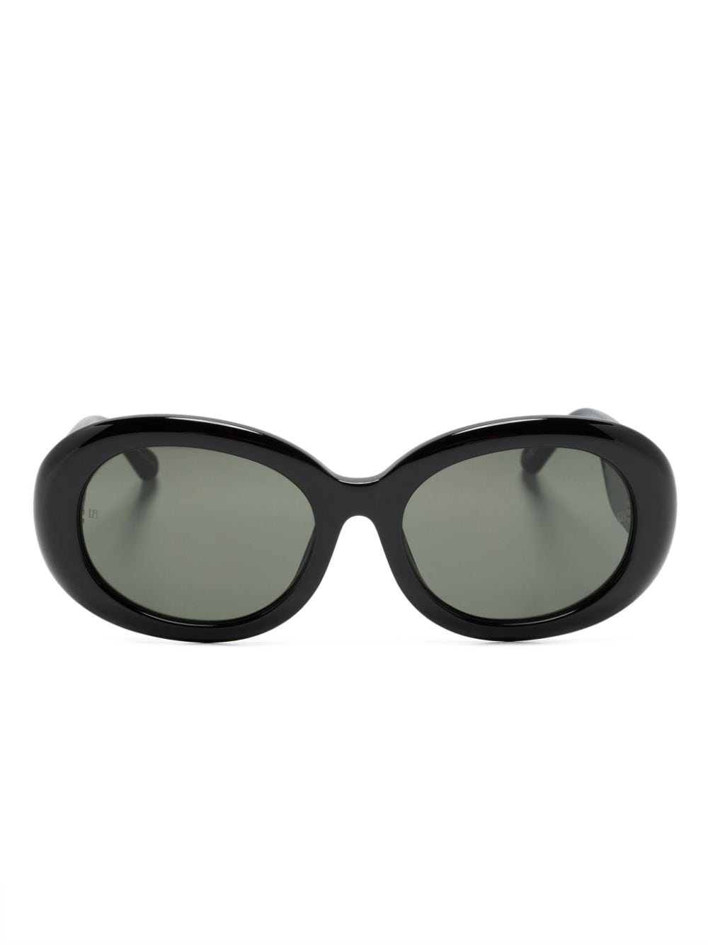 Linda Farrow Lina Oval-frame Sunglasses In Black