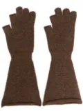 Rick Owens knitted gloves - Brown