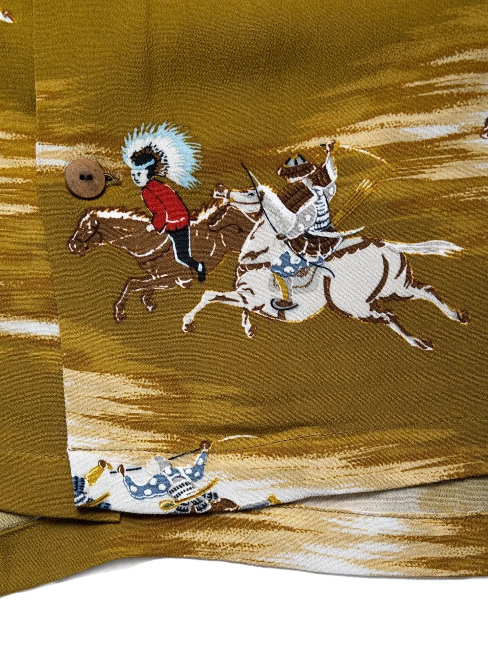 Alohamen商品 KAPITAL Kamikaze Aloha polo-print short-sleeve Shirt | Yellow