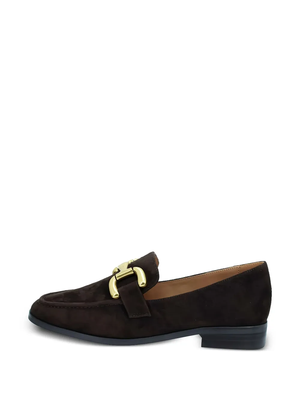 Bibi Lou Suède loafers met schakelketting Bruin