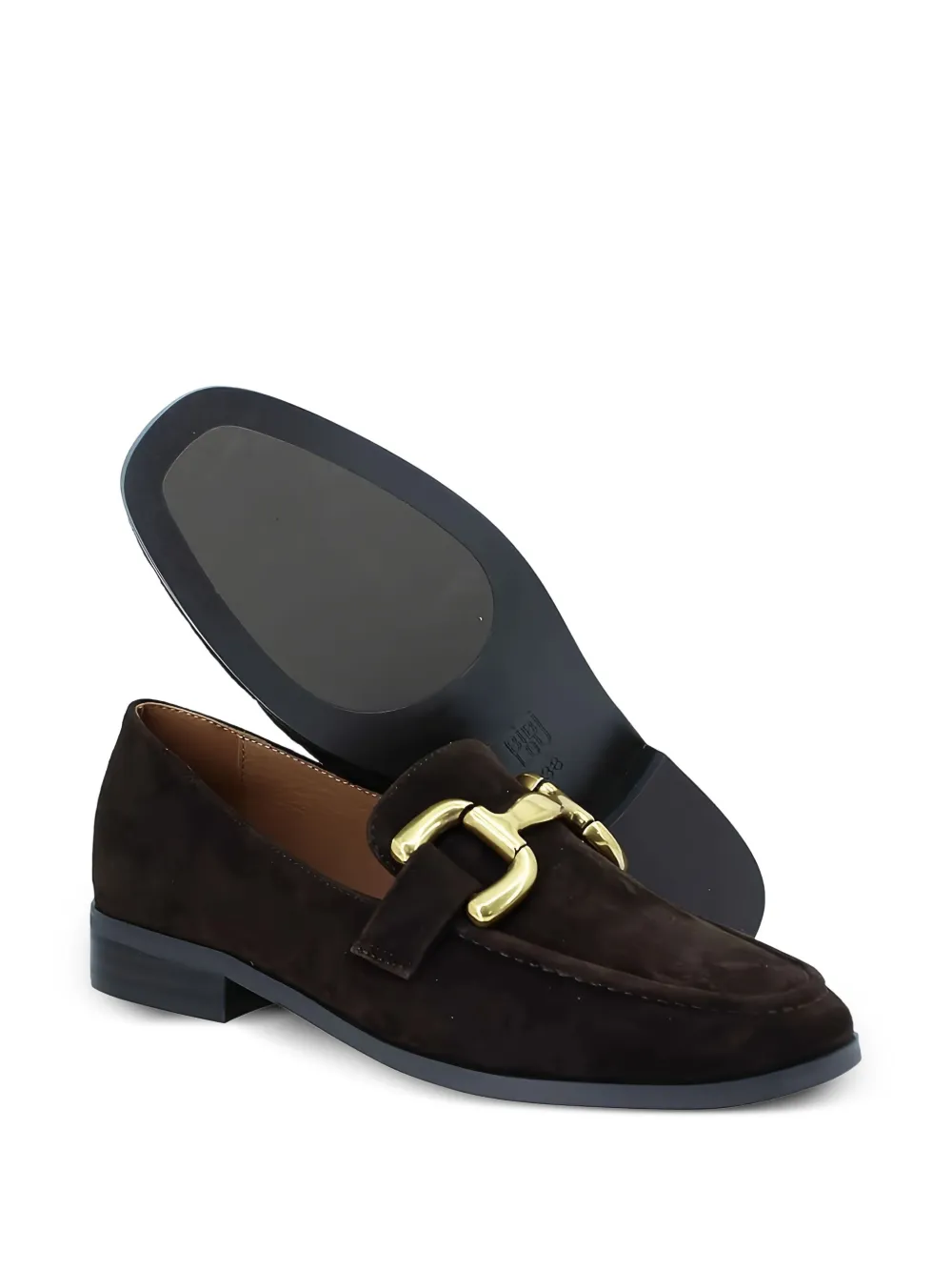 Bibi Lou Suède loafers met schakelketting - Bruin
