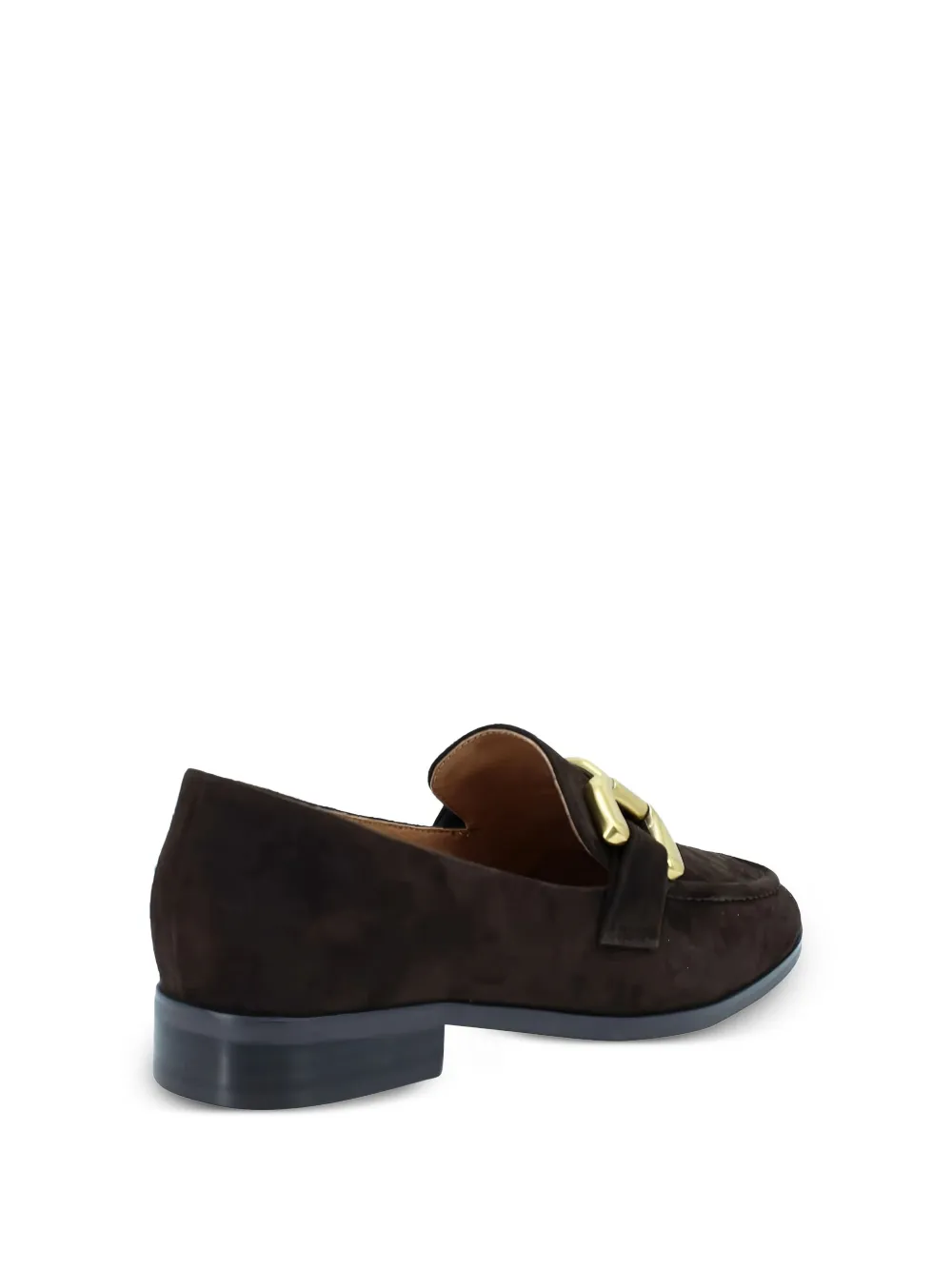 Bibi Lou Suède loafers met schakelketting Bruin