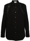 Alexander McQueen decorative-stitching cotton shirt - Black