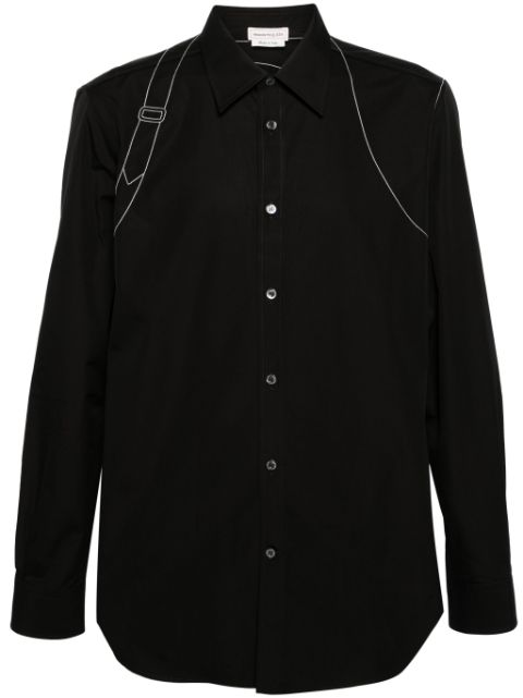 Alexander McQueen decorative-stitching cotton shirt Men