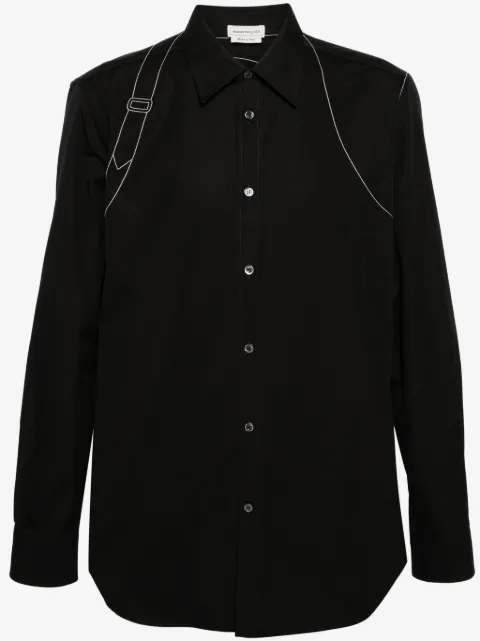 Alexander McQueen decorative-stitching cotton shirt 