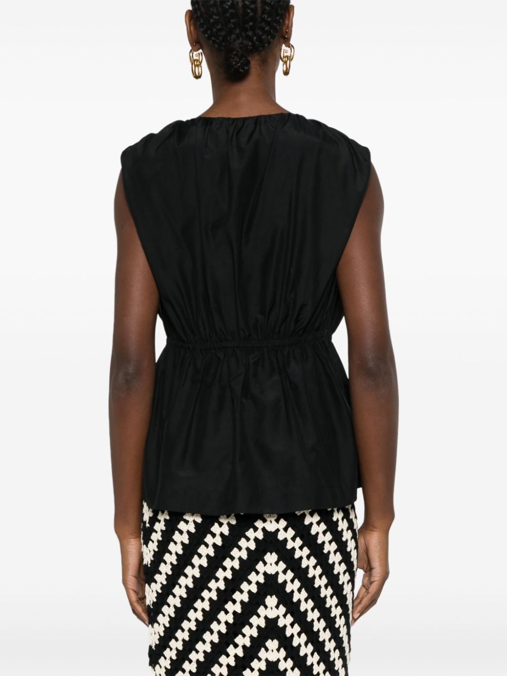 Shop Loulou Studio Athena Gathered-detailed Blouse In Black