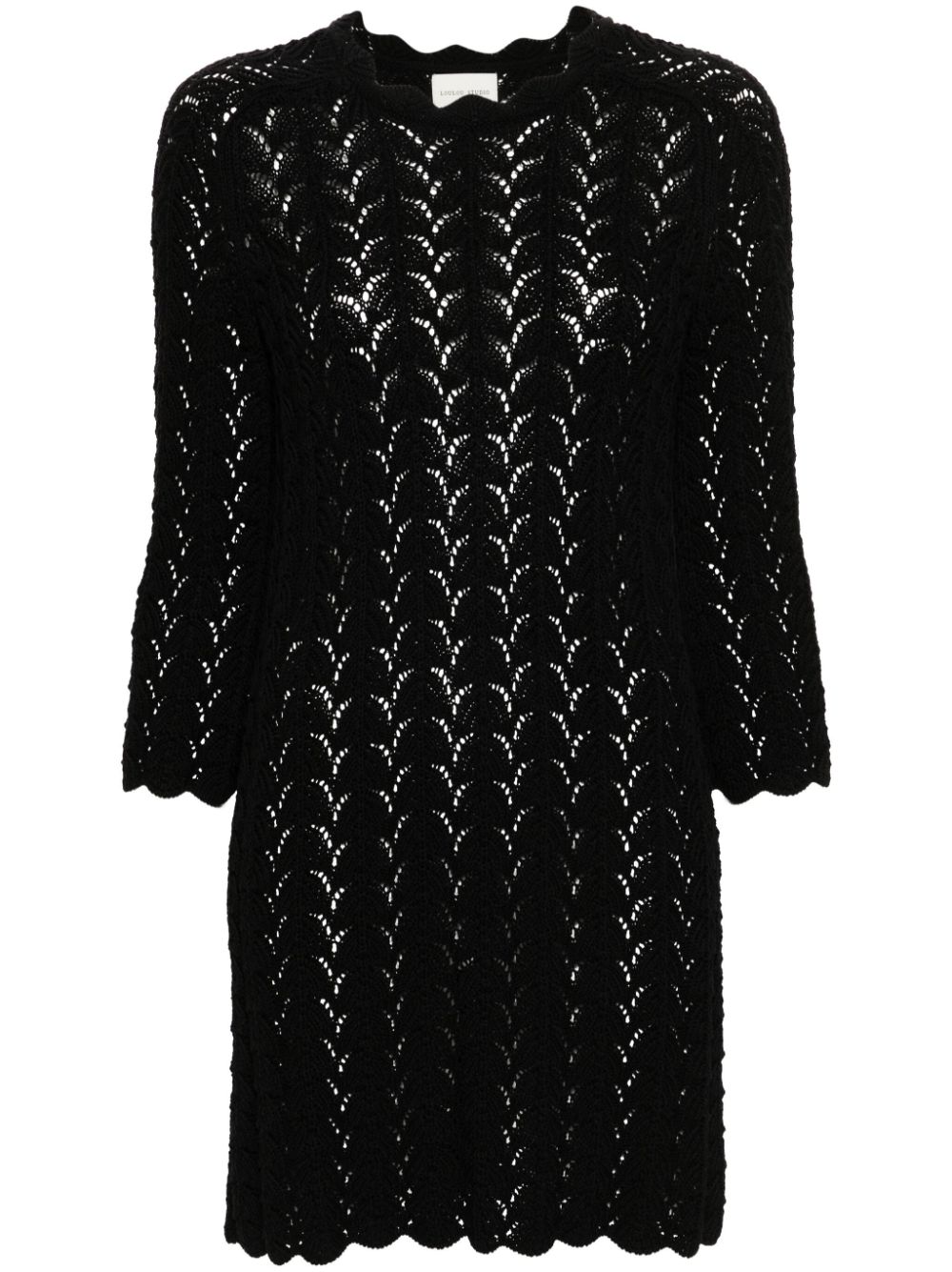Loulou Studio Ditu open-knit minidress - Black
