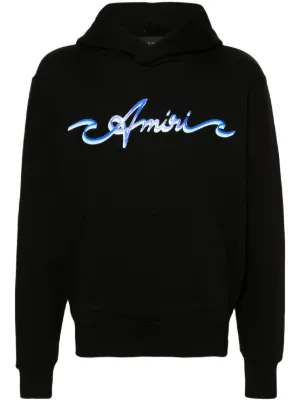 AMIRI Logo-lettering Cotton Hoodie | Black | FARFETCH CA