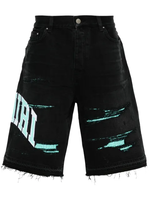 AMIRI logo-embroidered denim shorts