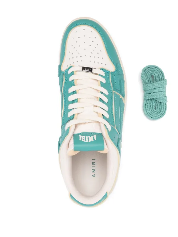 スニーカー AMIRI LIGHT BLUE LEATHER BANDANA SKEL LOW TOP SNEAKERS Amiri Light Blue Leather Bandana Skel Low Top Sneakers – BALTINI