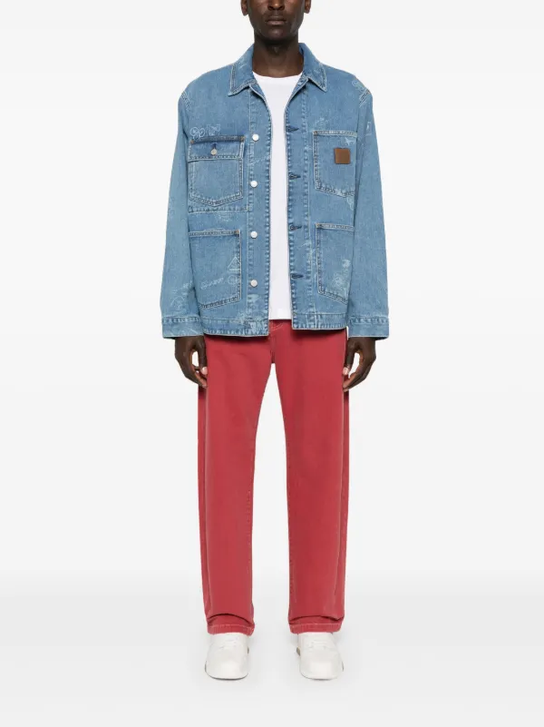 希少 carhartt カーハート メンズ デニムJK 裏赤チェック柄 L