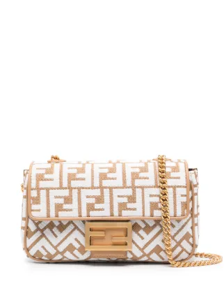 FENDI Midi Baguette Shoulder Bag White FARFETCH IE