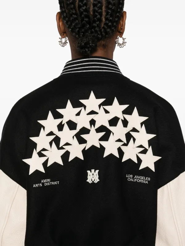 AMIRI Stars カラーブロック ボンバージャケット | ブラック