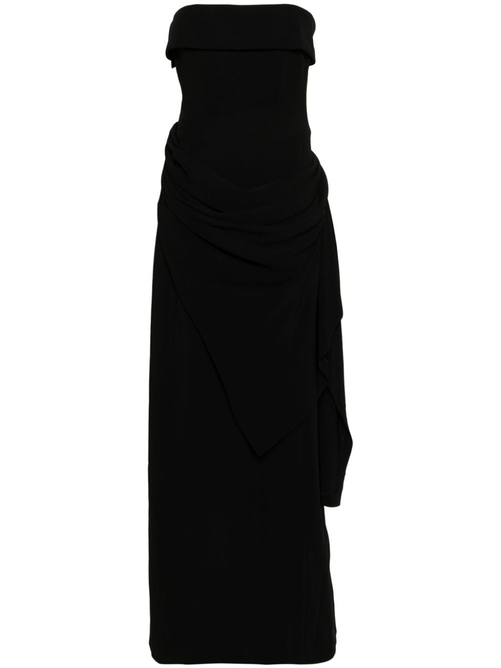Dsquared2 Draped Asymmetric Maxi Dress In Black