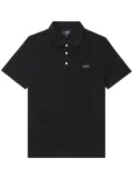 A.P.C. logo-embroidered polo shirt - Black
