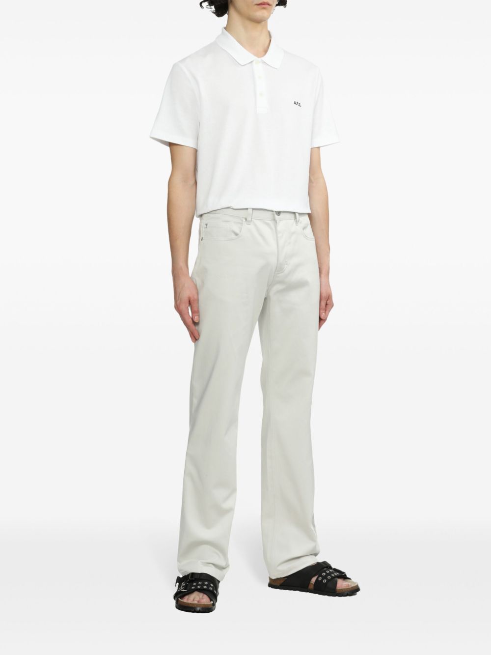 A.P.C. Poloshirt met geborduurd logo - Wit