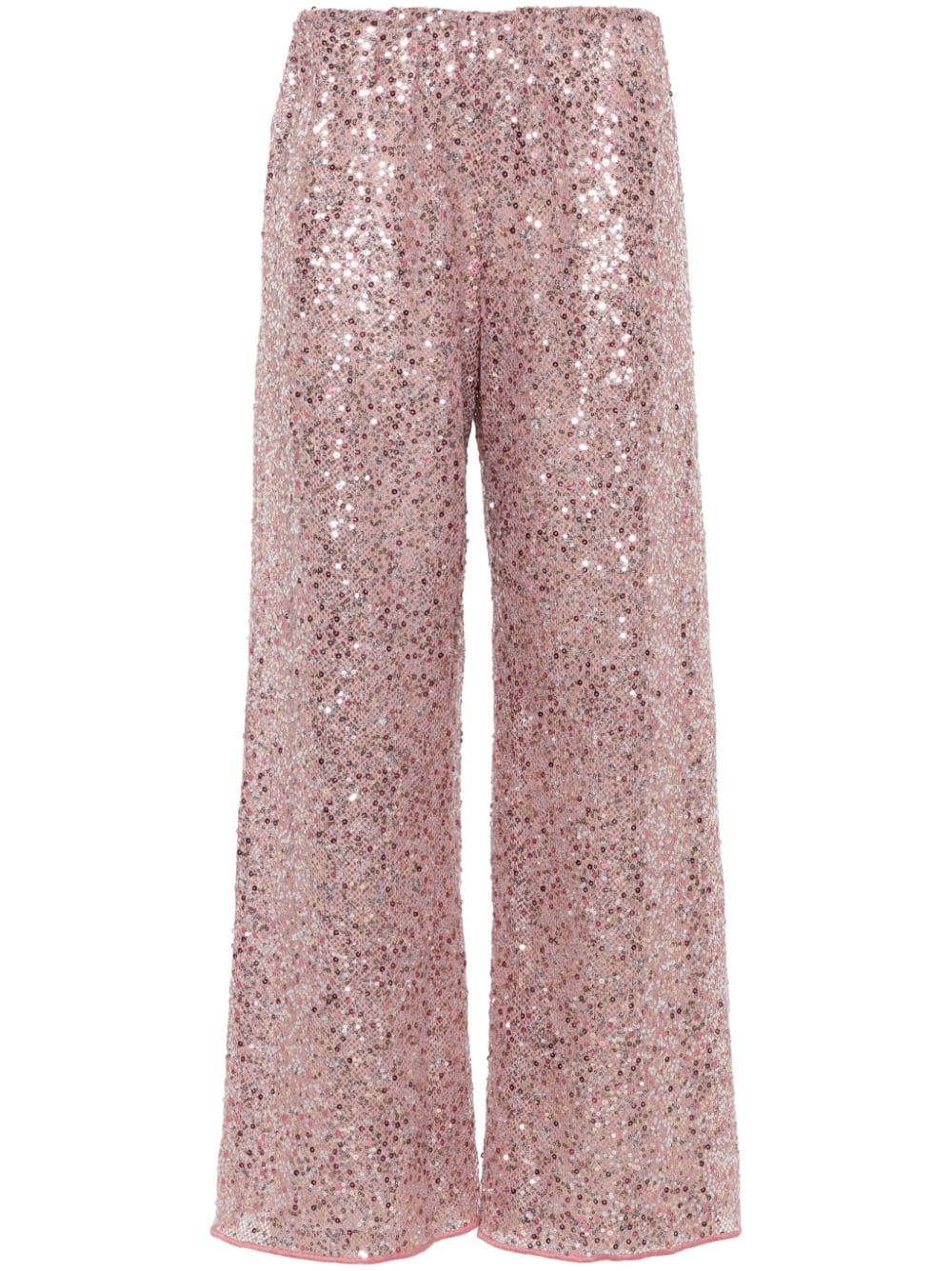 Oséree Pantaloni dritti con paillettes - Rosa