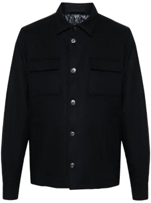 Herno ウールシャツジャケット | ブルー | FARFETCH JP