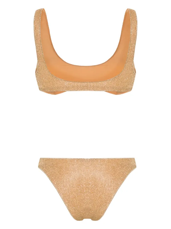 Oséree Lumière Sporty Lurex Bikini | Gold | FARFETCH