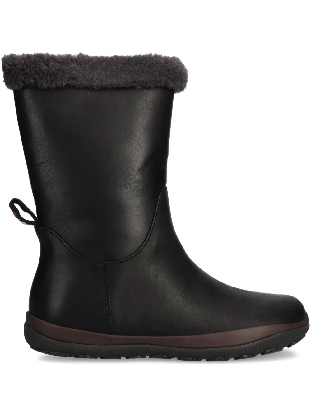 Camper Fur-trim Boots In Black