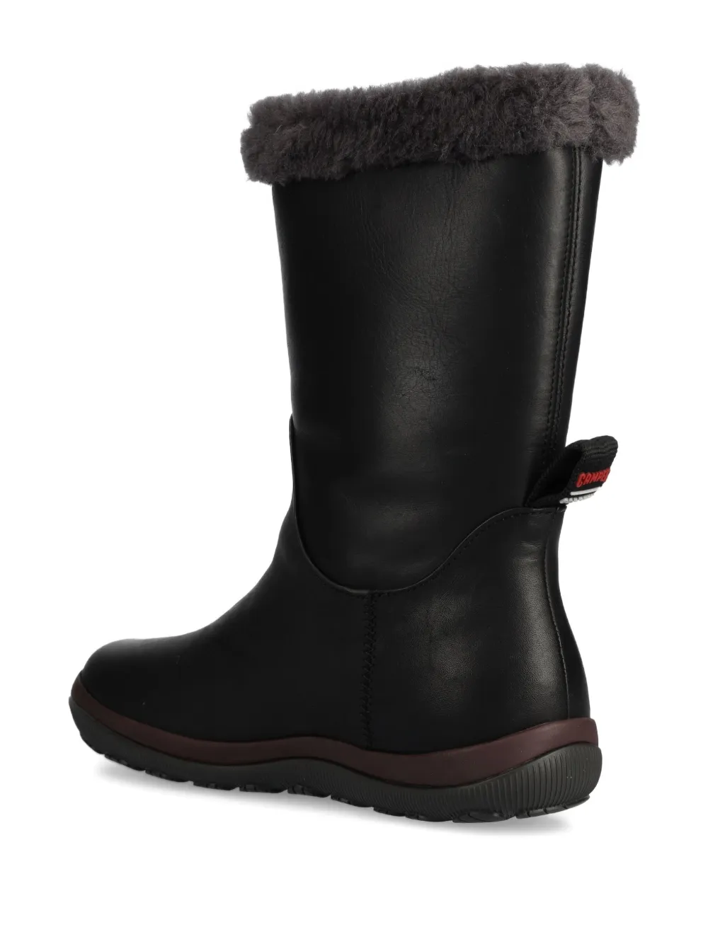 Camper Fur-trim Boots In Black